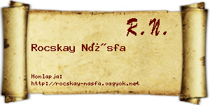 Rocskay Násfa névjegykártya